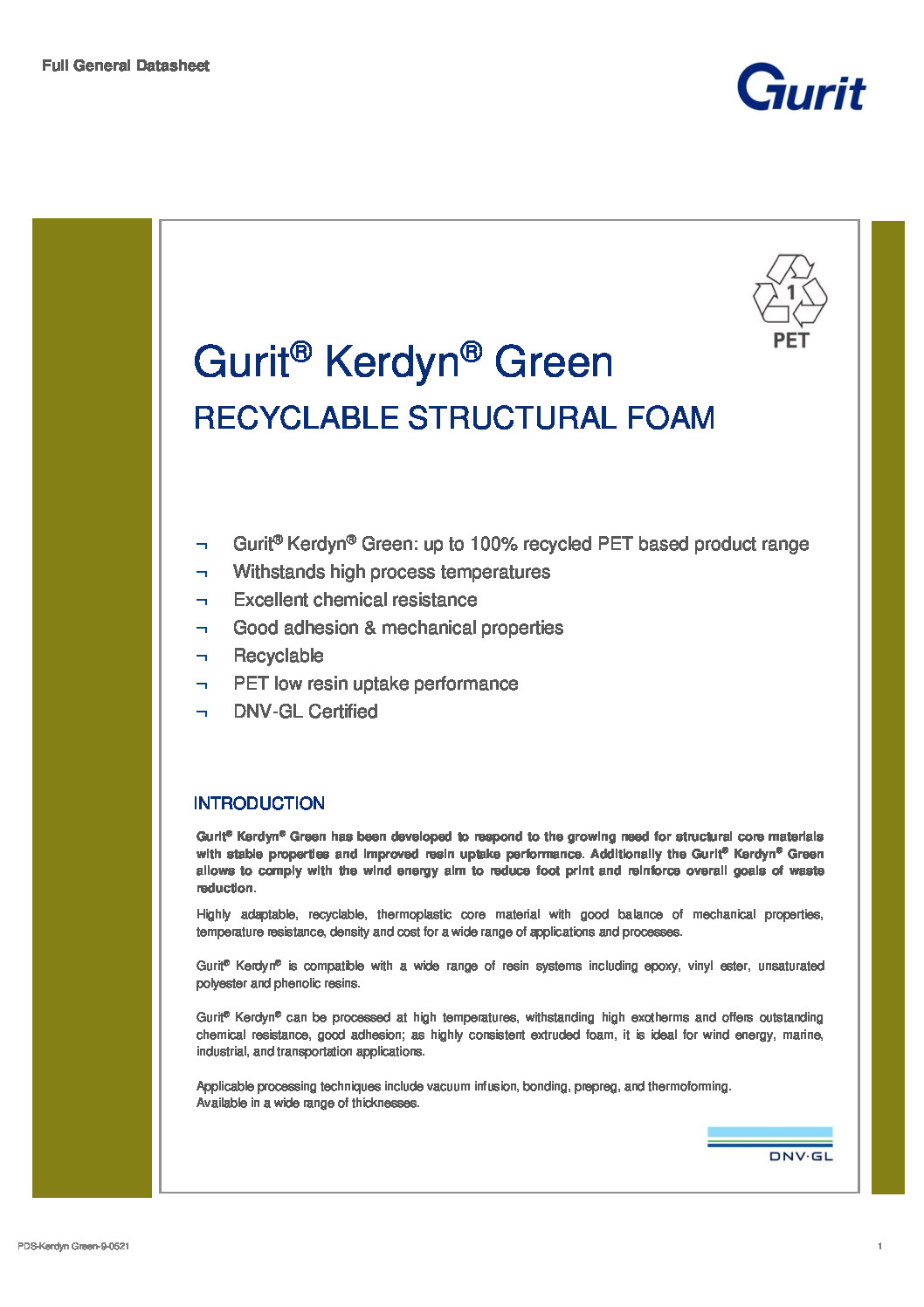 Gurit Kerdyn Green Datasheets